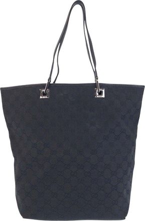 Gucci Black Gg Canvas & Leather Tote (Authentic Pre-Loved)