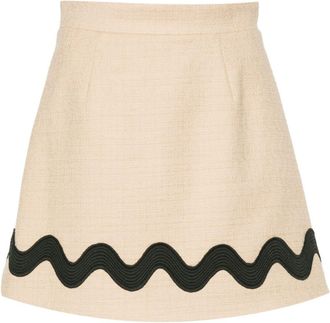 Patou Wave tweed mini skirt - women - Polyester/Spandex/Elastane/Cotton/Polyamide - 36 - Neutrals