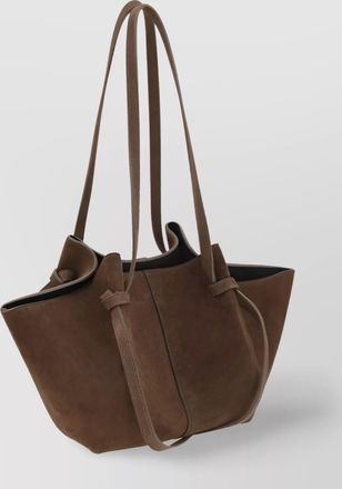 Yuzefi geometric fold-over suede tote bag