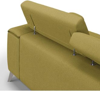 Divani.Store Fusion Sof&aacute; Con Asientos Deslizantes En Tela Suave Antimanchas 260 Cm Marr&oacute;n