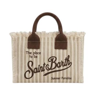 MC2 Saint Barth Handbags, female, Beige, Size: ONE SIZE Vanity Mini Stripes