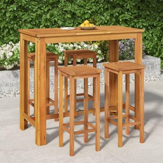 Berkfield Home 5 Piece Garden Bar Set Solid Wood Acacia in Brown