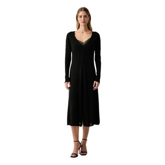Pinko Vestido midi de punto - Dresses - Mujer - Negro - XS