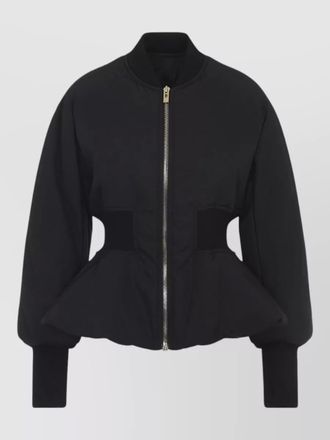 Alaia peplum bomber jacket padded ribbed cuffs
