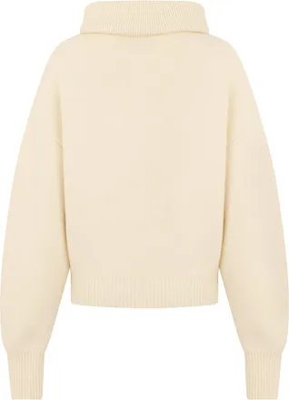Jacquemus Womens Sweater High-Neck Ivory Wool-Cashmere