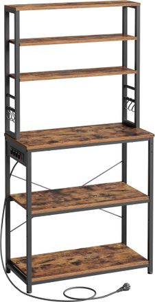 Vasagle Estanter&iacute;a de cocina de 40 x 80 x 167 cm de color marr&oacute;n y negro