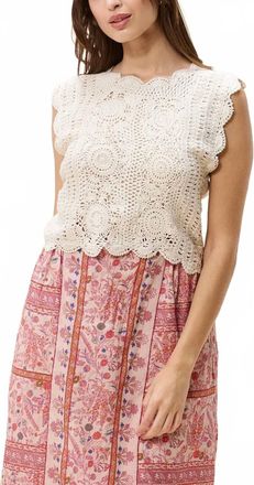 Cleobella Astra Crochet Crop Top In Parchment