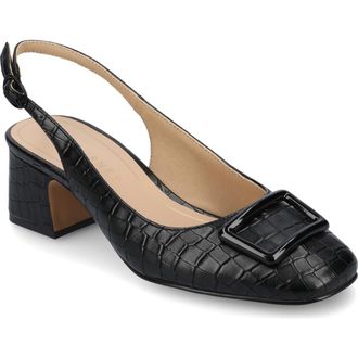 Journee Collection Everlee Slingback Pump in Croco/black at Nordstrom Rack, Size 8