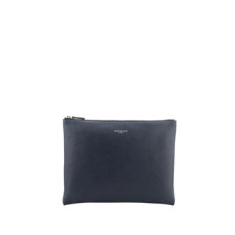 Pourchet Tassen, Dames, Blauw, ONE Size, Leer, Corso Large Pouch