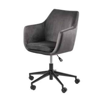 Selsey Selsey Marcelio - Sill&oacute;n De Oficina / Sill&oacute;n Giratorio - Terciopelo Gris Oscuro - Moderno