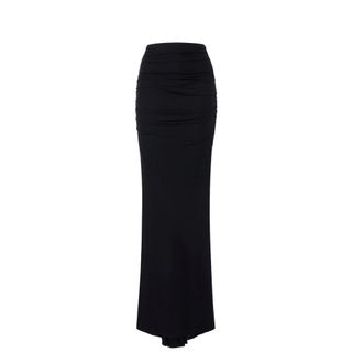 Elisabetta Franchi Rokken, Dames, Zwart, S, Cr&ecirc;pe Jersey Rok met Drapering