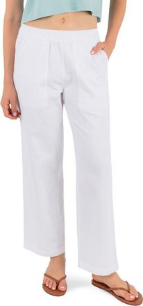 Hurley Wavy Days Wide Leg Pants in White at Nordstrom, Size X-Large