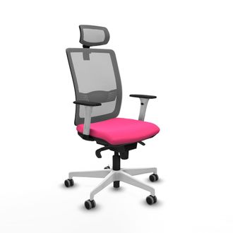 Piqueras y Crespo Sedia Da Ufficio Piqueras Y Crespo Haches Pelle Sintetica Rosa Rete Grigia