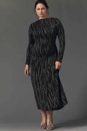 Stella Nova Lurex Long-Sleeve Midi Dress