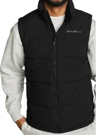 Eddie Bauer Essential Full Zip Puffer 550 Fp Down Warm Vest In Black