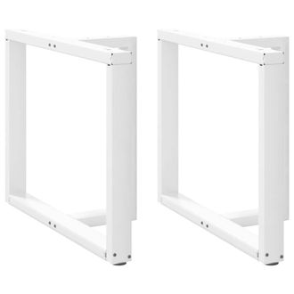 Berkfield Home Dining Table Legs T-Shaped&not;2 pcs White 90x35x(72-73) cm Steel
