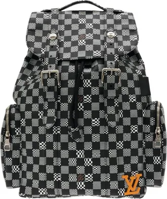 Louis Vuitton Black Coated Canvas Backpack (Pre-Owned)