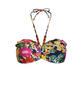 Change of Scenery Alexis Beaded Halter Bikini Bikini Top in Gardenia at Nordstrom, Size X-Small