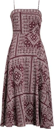 Veronica Beard Kitt Bandana Print Cotton Blend Dress in Raisin Dove at Nordstrom, Size 10