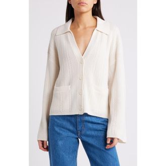 Rag & Bone Maud Boxy Cashmere Cardigan in Ivory at Nordstrom Rack, Size Medium