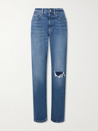 Polo Ralph Lauren Jeans A Gamba Dritta Effetto Consumato - Blu