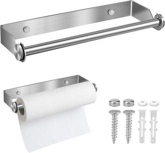 OEM Dispensador De Toallas De Papel De Acero Inoxidable De 27 Cm, Soporte De Toallas De Papel Para Pared, Dispensador De Toallas De Papel - Plateado