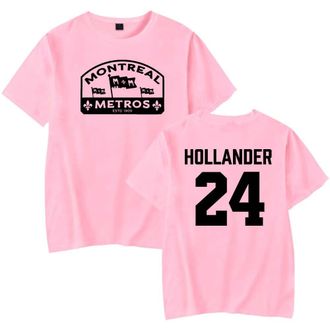 Generic Heated Rivalry Hollander 24 Merch T-Shirt Unisex Casual Crewneck Short Sleeve Tee (M,Pink)
