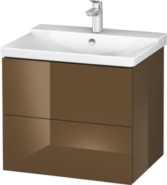 Duravit Duravit L-cube Mueble De Pared 620mm De Ancho, Profundidad 481, 2 Cajones, Se Ajusta A La Altura De P3 Comfort. Art&iacute;culo 233265, Color: Marr&oacute;n Oliva L