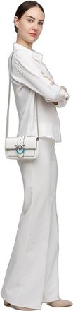 Pinko Womens Shoulder Bag White Calf Leather Shoulder-bags