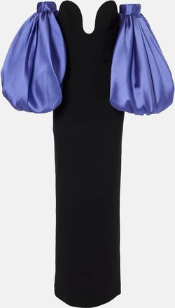Solace London Karina twill and crepe gown