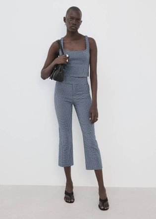 Mango Top quadri vichy blu - Donna - XXL - MANGO