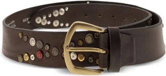 Alberto Luti Cintura in pelle con borchie - Marrone