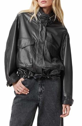 AllSaints Clay Leather Jacket in Black at Nordstrom, Size Large