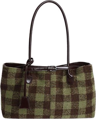 Generic Kexpery Womens Checkered Wool Crossbody Bag Versatile Shoulder Bag for Travel Shopping and Daily Use