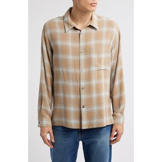 Frame Denim Plaid Button-Up Shirt in Beige Plaid at Nordstrom Rack, Size Xx-Large