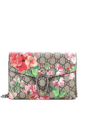 Gucci Dionysus Chain Wallet Blooms Print GG Coated Canvas Small crossbody bag - Bruin