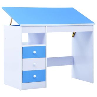 vidaXL Escritorio Infantil De Dibujo Inclinable Azul Y Blanco Vidaxl