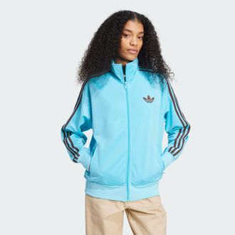 adidas Originals Womens Adicolor Classic Firebird Loose Track Top - Blue - Size X-Small