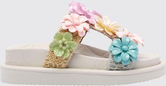 Kurt Geiger Sandalo Orson in cotone crochet con fiori applicati