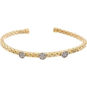 Meshmerise Diamond Station Bangle Bracelet - 0.18ct. in Yellow at Nordstrom Rack
