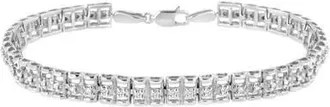 House of Brilliance 925 Sterling Silver 1/10 Cttw Diamond Double-Link Tennis Bracelet at Nordstrom