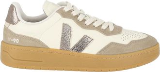 Veja Bronze V-90 Suede Accent Low-Top Sneakers