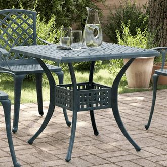 vidaXL Mesa De Jard&iacute;n Aluminio Fundido Verde 80x80x75 Cm Vidaxl