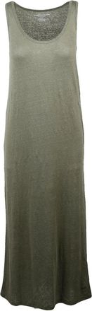 Majestic Filatures Military Green Linen Elastane Tank Dress