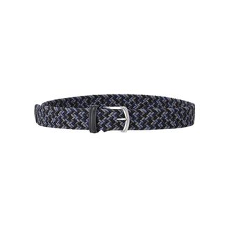 Anderson's Cintura elasticizzata intrecciata con finiture in pelle da 3-5 cm - - Accessories - Uomo - Blu - 85 CM