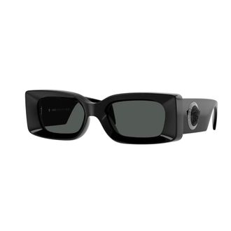 Versace Accessoires, unisex, Zwart, ONE Size, Signature Low-Bridge Squared Zonnebril