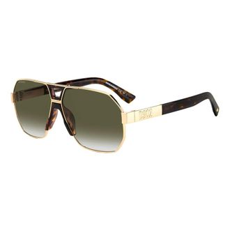 Dsquared2 Sunglasses, male, Yellow, Size: 63 MM Gold Havana/Green Shaded Sunglasses