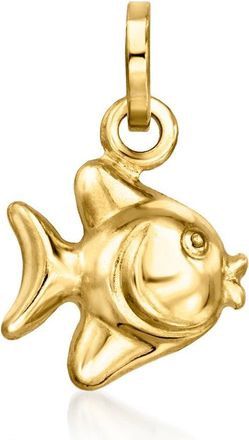 RS Pure by Ross-Simons Italian 14kt Yellow Gold Swimming Fish Charm