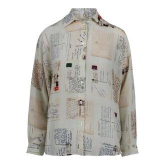 Mii Shirts, female, Beige, Size: M Almaria Silk Shirt