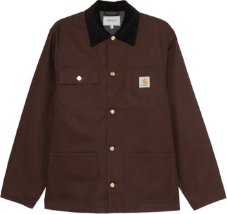 Carhartt Work in Progress corduroy-collar button-fastening jacket - men - Cotton - L - Brown
